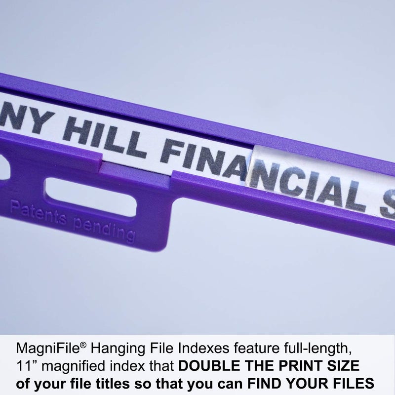 Ultimate Office MagniFile Insertable Hanging File Folder Tabs. Indexes That Double The Size of Your File Titles to Find Files Fast! (Set of 10), Assorted - Image 3